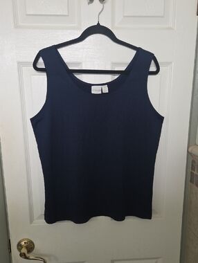 Chico's Navy Scoop Neck Tank Top Size XL/3 Casual Everyday Closet Staple Layer